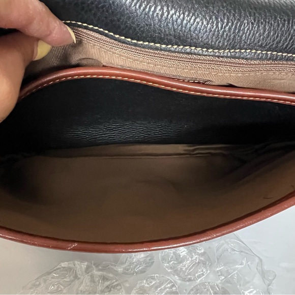 Vintage Coach 4225 Sheridan Glenwood Pebble Black & Tan Leather Bag - Picture 10 of 14